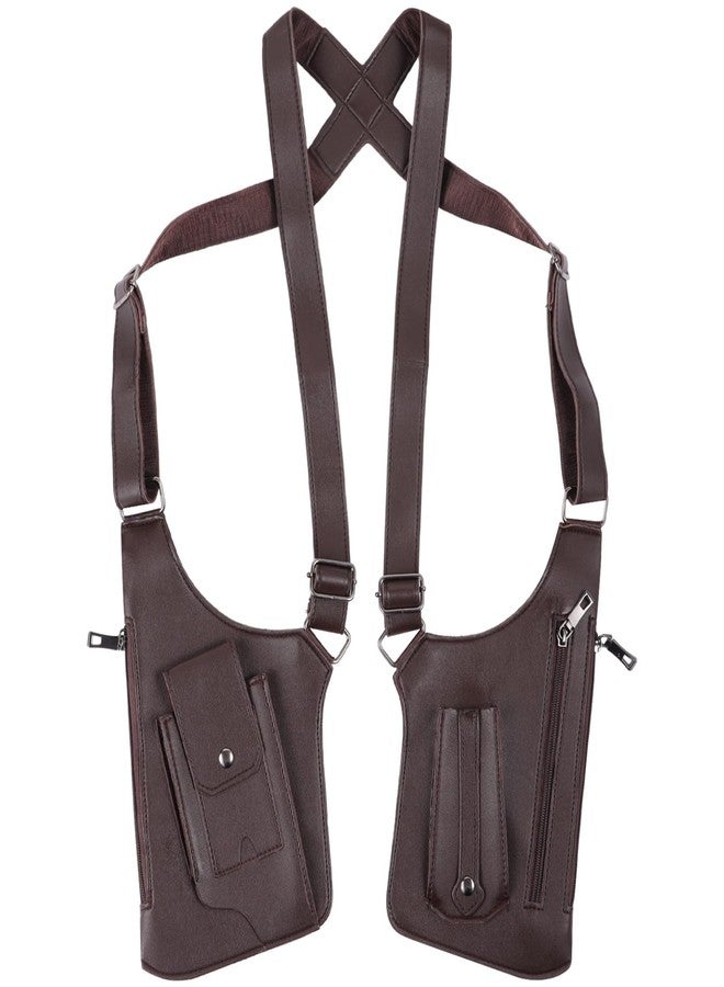 DORMIYA Brown Double Shoulder Armpit Bag, Adjustable Strap Shoulder Bag for Men, Anti-Theft Hidden Underarm Phone Holster, Polyester Phone Shoulder Pouch for Cycling, Hiking - Image 1