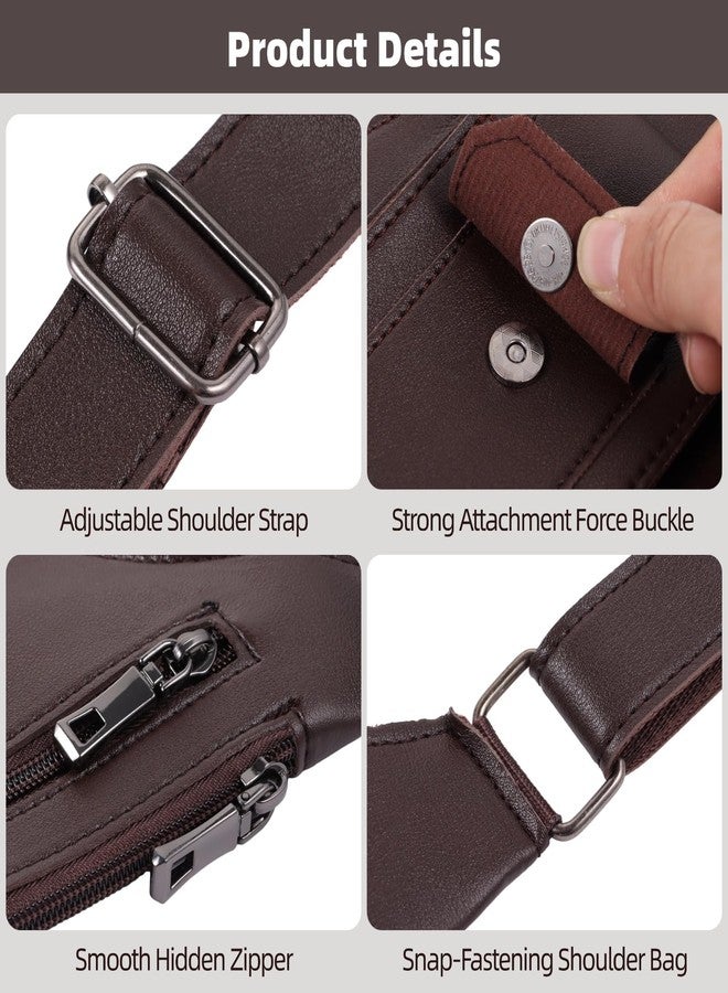 DORMIYA Brown Double Shoulder Armpit Bag, Adjustable Strap Shoulder Bag for Men, Anti-Theft Hidden Underarm Phone Holster, Polyester Phone Shoulder Pouch for Cycling, Hiking - Image 3