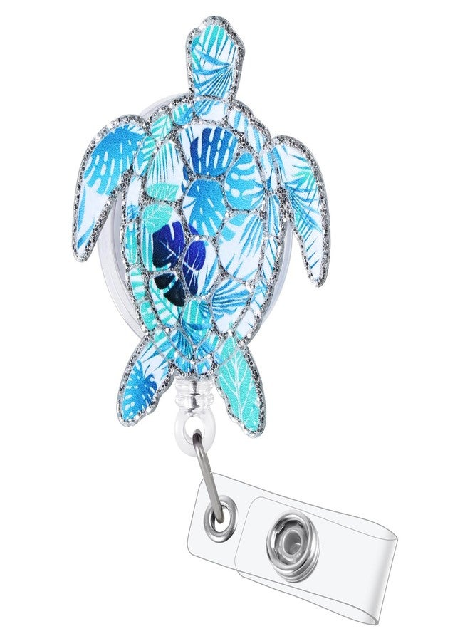 BEZTN Sea Turtle Funny Badge Reel, Cute Retractable ID Card Office Badge Holder, Name Tag Work Badge Clip for RN LPN CNA MA ER Night Shift Nurse Nursing Student Doctor Teacher, Nurse Gifts, Green - Image 1