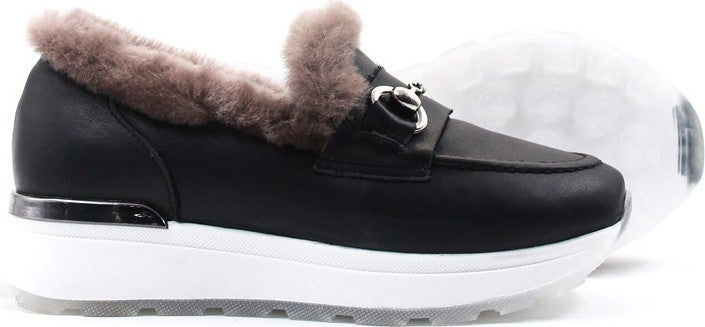 Fast Step Leather Shearling Women's Casual Shoes 757KZA24501  - Image 4