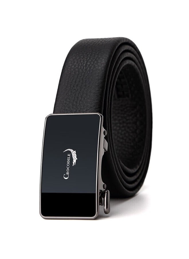 Crocodile Men's Belt, Top-grain Leather, Business Casual, Youth Waistband, Automatic Buckle Belt Dt365, Gift For Boyfriend - Image 2
