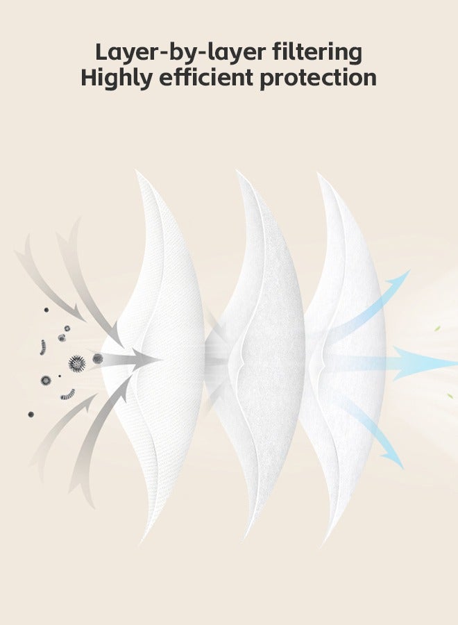 فزاع 20 قطعة من أقنعة الوجه ثلاثية الأبعاد للبالغين للاستعمال مرة واحدة، أقنعة سوداء بفلتر Meltblown من 3 طبقات مع حلقات أذن مرنة - Image 4