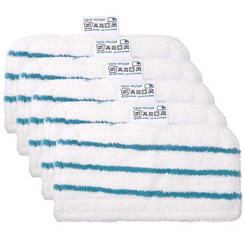 Hovico 5 Pack Washable Microfiber SteamMop Cleaning Pads Compatible with All BlackDecker Steam Mops SM1600 SM1610 SM1620 SM1630 SMH1621 HSMC1300FX HSMC1321 HSMC1361SG 