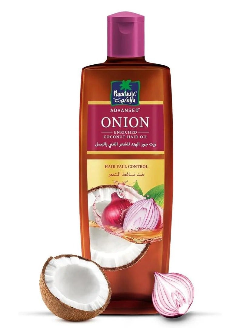 باراشوت زيت البصل لنمو الشعر مزيج من البصل وزيت جوز الهند يتحكم في تساقط الشعر ويعزز نمو الشعر 300 مل