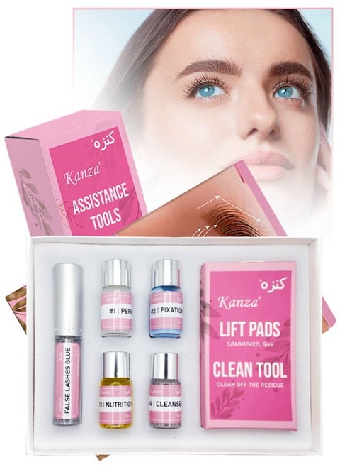 2 In 1 Lash Brow Lamination Kit Lash Lift Kit, Sachet Eyelash Perm Kit Semi-Permanent Eyebrow Eyelash Lifting Curling Perming Professional for Salon DIY at Home