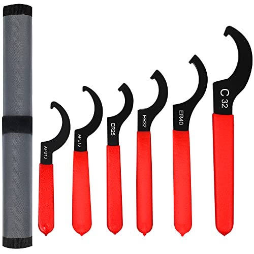AutoWanderer Tool Universal Spanner Wrench Set 6Pcs Steel Adjustable Shock Wrench Coilover Spanner Motorcycle Coil Over Shock Adjustment Tool - Image 1