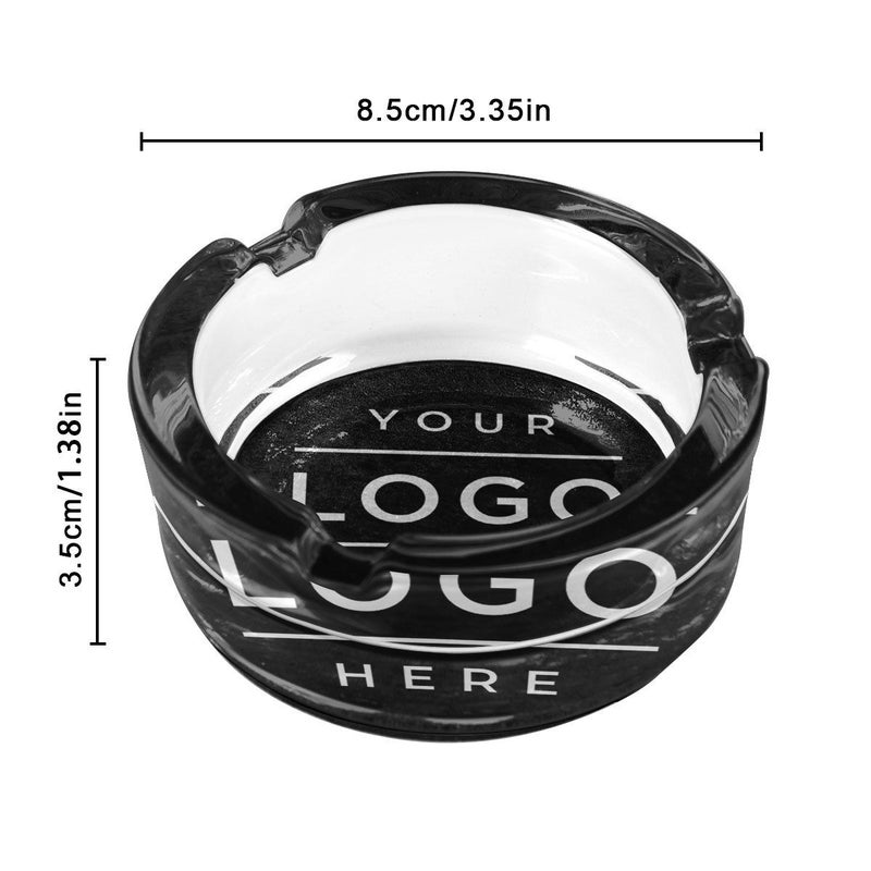 Personalized Round Glass Ashtray 1pc With Company Logo Non Slip Base - Image 3