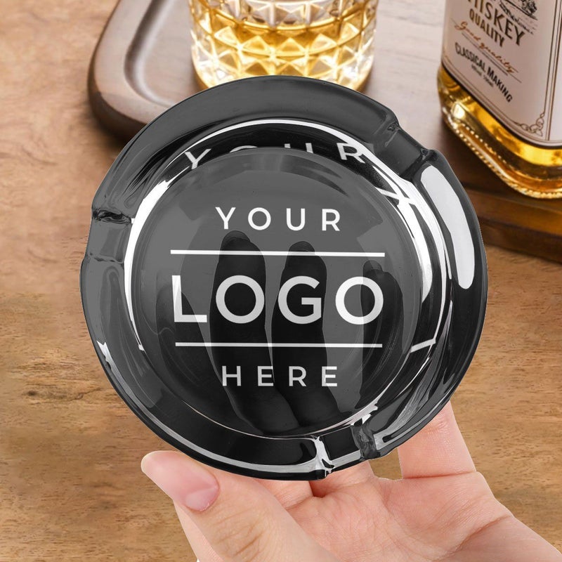 Personalized Round Glass Ashtray 1pc With Company Logo Non Slip Base - Image 5