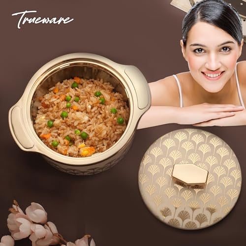 Trueware Floraa Fine Inner Steel Casserole,1500 Ml,Off-White|Pu Insulated | Bpa Free | Odor Proof | Food Grade | Easy To Store | Ideal For Chapatti | Roti | Curd Maker | Thermoware | Hot Pot,Polished - Image 5