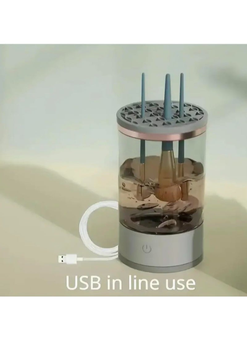 USB Electric Makeup Brush Cleaner Machine, Automatic Vibrating Deep Cleaning Spinner Machine For All Size Beauty Makeup Brush, Quick Drying Tools