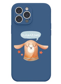 Theodor Protective Slim Fit Case Liquid Silicone Cover with Full Body Protection Anti-Scratch Shockproof Case For iPhone 12 Pro Max Blue  - Llamazing lama  - Image 1