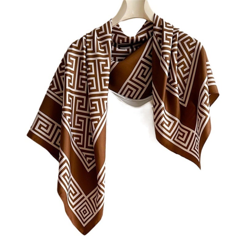 الموضة الجديدة الوشاح الوشاح Twill نمط كبير مربع 90 سم ماتي غير انزلاق الوشاح السفر الشال - Image 2
