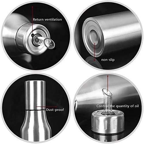 Gladnes 1000ml stainless steel Oil Dispenser Bottle Oil Pourer Dispensing Bottles Stainless Steel Olive Oil Dispenser Leakproof Kitchen Oil Vinegar Cruet - Image 3