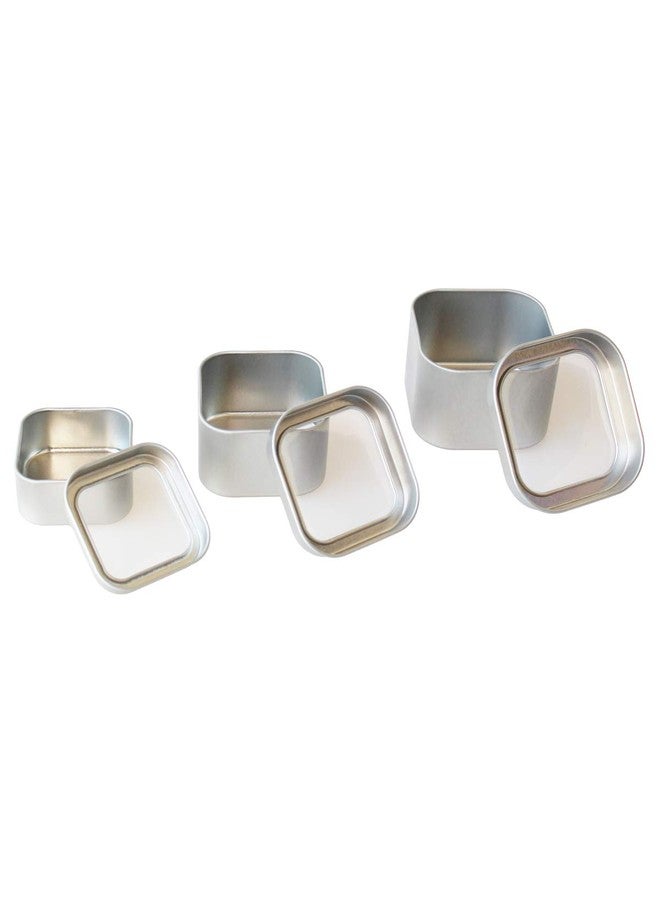 Goodma 18-Pack Empty Square Silver Metal Tins with Clear Window for Candle Making, Candies, Gifts & Treasures, Mixed Sizes - Image 3