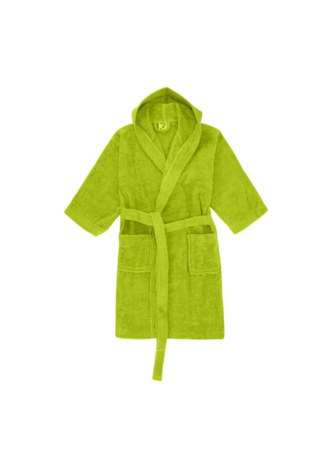 BYFT Daffodil (Green) Premium 8 Year Kids Hooded Bathrobe (112x113 Cm) Terry Cotton, Highly Absorbent and Quick dry, Hotel and Spa Quality Bathrobe for Boy and Girl-400 Gsm  - Image 5