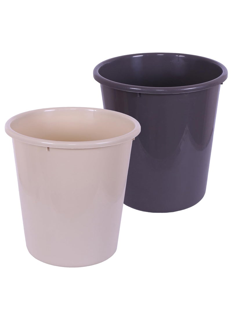 Kuber Industries Kuber Industries Dustbin Plastic Garbage Dustbin Dustbin For Kitchen Dustbin For Bathroom Office Dustbin Plain Sada Dustbin 7 LTR 066 Pack of 2 Multi  - Image 1