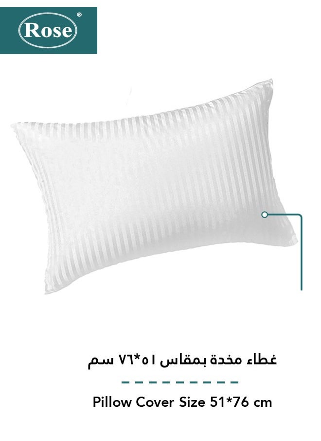 Rose Luxurious Hotel Stripe Fitted Sheet with Deep Pockets and Pillow Case, Bed Sheet 2-Pieces Set, Soft & Silky Microfiber Breathable and Cooling, Extra Twin Size 120x200 cm, White - pzsku/Z7505FE1C84A7A99B4DEAZ/45/_/1712577156/3d8aa7c5-d182-4df2-93a2-6f35ba526db0
