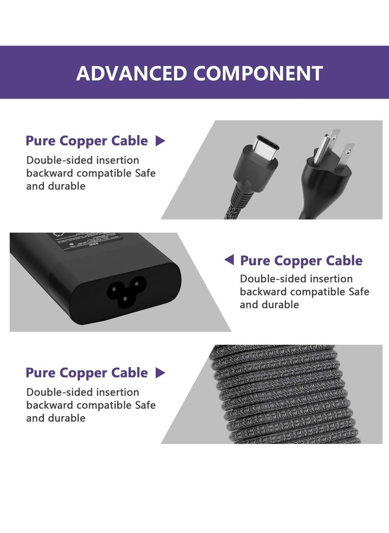 Max Power New Slim 65W USB C Laptop Charger - for HP/Dell/Lenovo Laptop Charger USB C Type C Chromebook,Universal Computer AC Power Adapter Cord Replacement 45W Acer Asus Samsung or MacBook/Smart Phone/Tablet  - Image 5