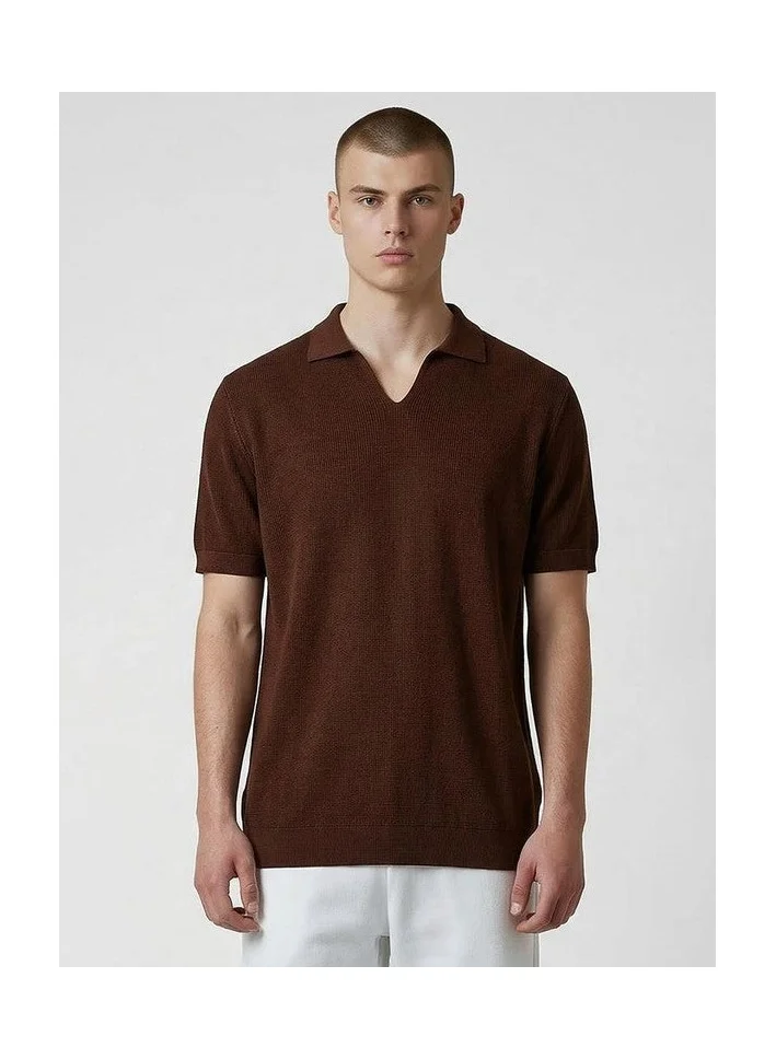 Marrakech Short Sleeve Rib-Knit Polo T-Shirt