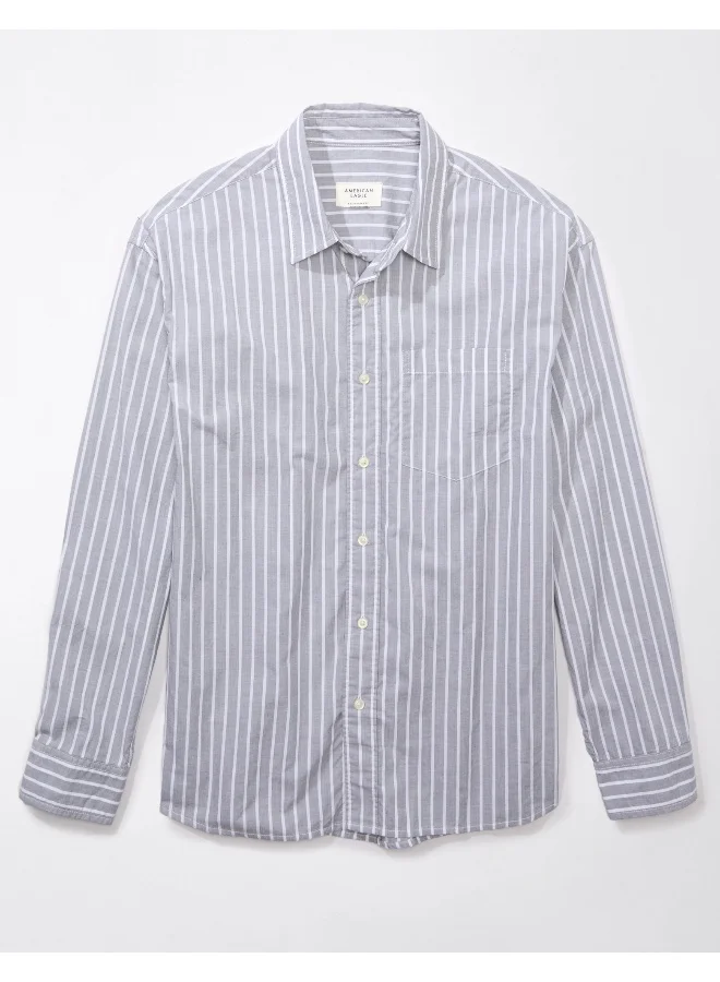 American Eagle Stripe Detailed Relaxed Fit Poplin Shirt