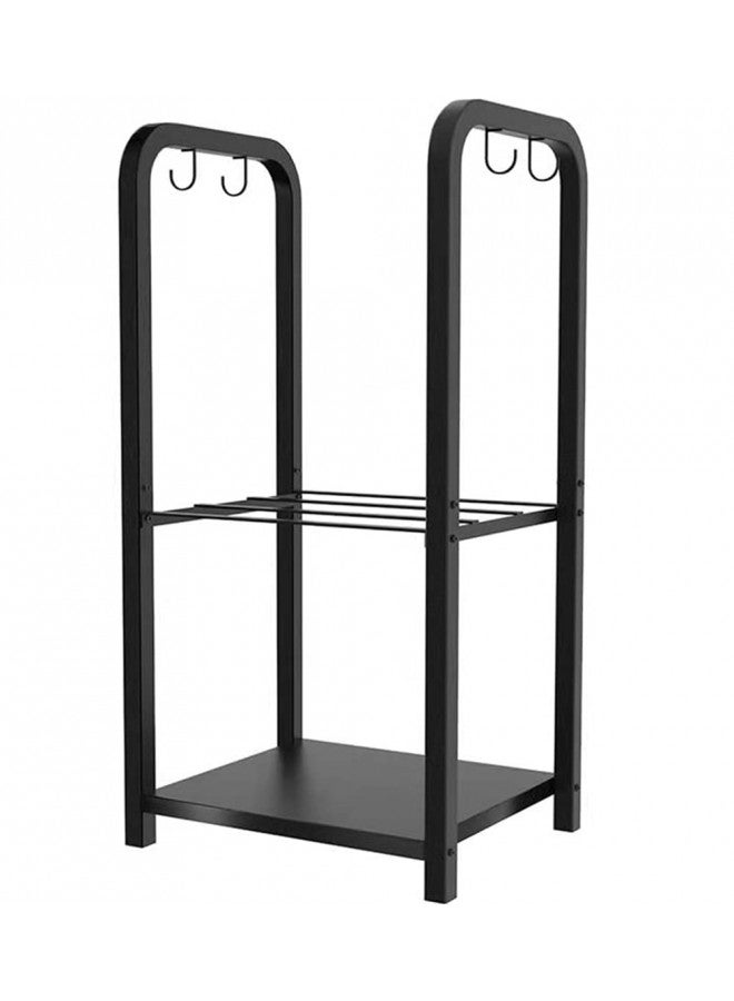 Artibear Small Firewood Rack Holder for Indoor Fireplace, 2-Tier Fire Wood Log Storage Stacker Stand for Outdoor Patio, Black (Without Wheels) - Image 1