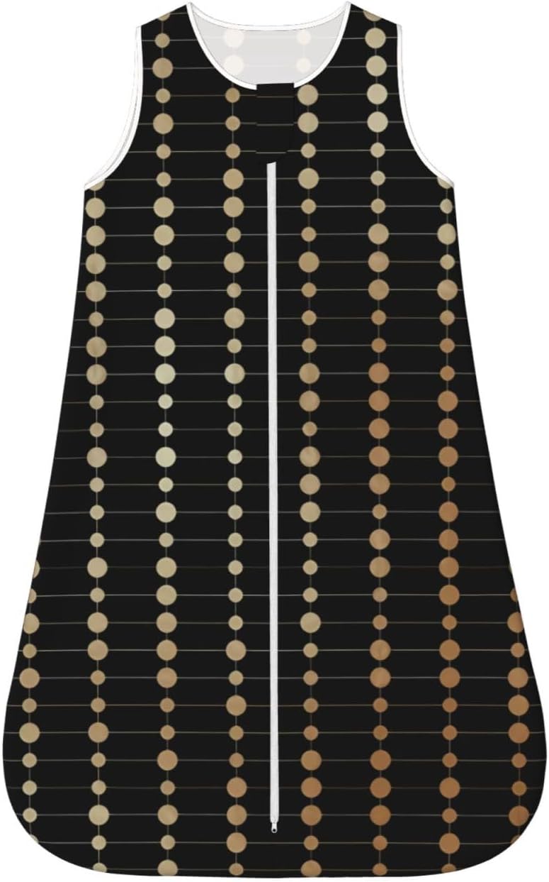 Elegant Gold Beads Circles Dots Baby Wearable Blanket Infant Boys Girls Sleeping Bags for Newborn Medium - Image 1