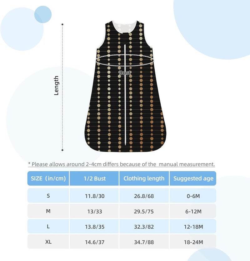 Elegant Gold Beads Circles Dots Baby Wearable Blanket Infant Boys Girls Sleeping Bags for Newborn Medium - Image 5