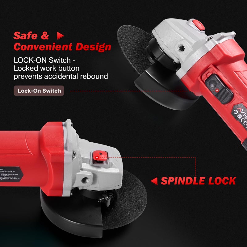 Avhrit Angle Grinder 10 Amp: 4-1/2 Inch Power Angle Grinder Tools With 13000 Rpm - 1200W Small Angle Grinder For Cutting  Grinding  Polishing - Image 4