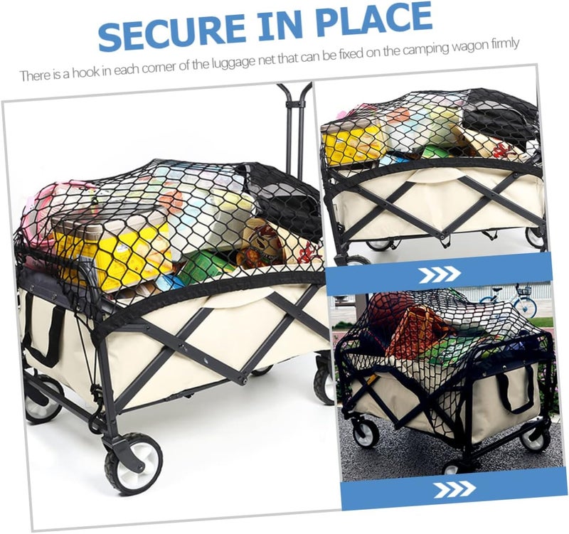 Camping Wagon Luggage Cover Net Elastic Cargo Net for Garden Trolley Camper Cart and Outdoor Use Secure Hooks Heavy-Duty Design - Image 5