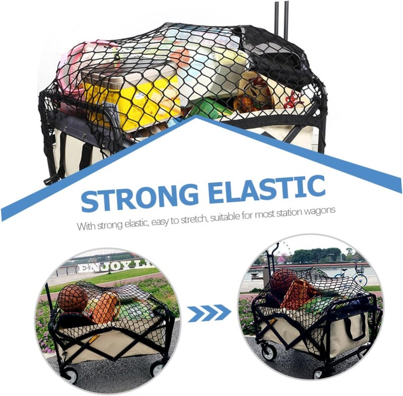 Camping Wagon Luggage Cover Net Elastic Cargo Net for Garden Trolley Camper Cart and Outdoor Use Secure Hooks Heavy-Duty Design - Image 4