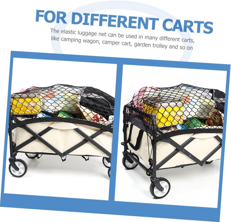 Camping Wagon Luggage Cover Net Elastic Cargo Net for Garden Trolley Camper Cart and Outdoor Use Secure Hooks Heavy-Duty Design - Image 2