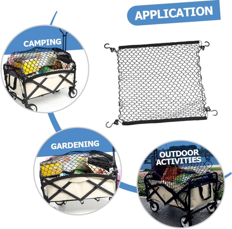 Camping Wagon Luggage Cover Net Elastic Cargo Net for Garden Trolley Camper Cart and Outdoor Use Secure Hooks Heavy-Duty Design - Image 3