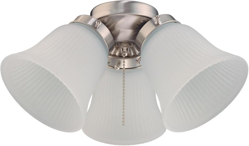 Westinghouse 7784900 Three LED Cluster Ceiling Fan Light Kit Brushed Nickel Finish with Frosted Ribbed Glass White - Image 1