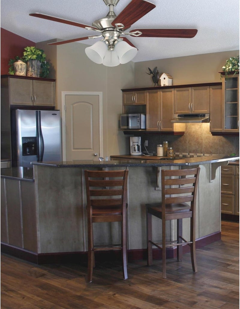 Westinghouse 7784900 Three LED Cluster Ceiling Fan Light Kit Brushed Nickel Finish with Frosted Ribbed Glass White - Image 5