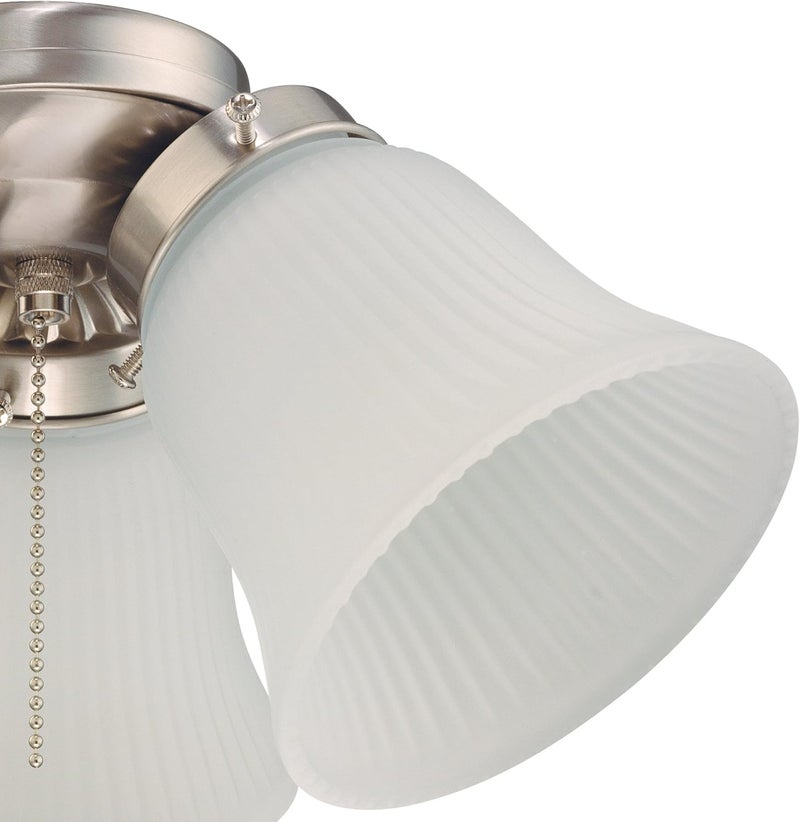 Westinghouse 7784900 Three LED Cluster Ceiling Fan Light Kit Brushed Nickel Finish with Frosted Ribbed Glass White - Image 4