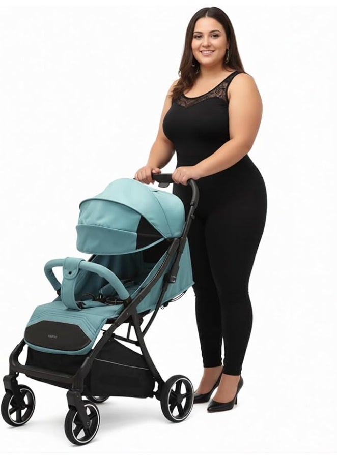 Kidilo Compact Stroller, Lightweight, Adjustable Canopy, 4 Wheels (BLUE) - Image 1