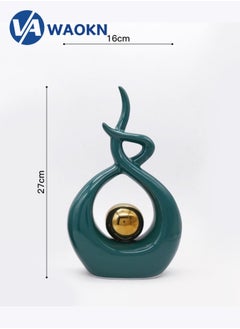 WAOKN Luxury Ceramic Decoration Modern European Abstract High-Grade Modern Light Luxury Ornaments Living Room Decoration Home Crafts (Green)  - Image 3