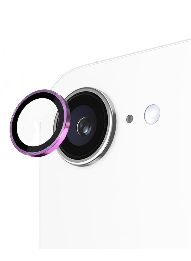 Compatible for iPhone 16e/SE4 Camera Lens Protector, One-Step Installation Tray Individual Metal Ring Tempered Glass Cover CD Pattern Case Friendly - Pink  - Image 2