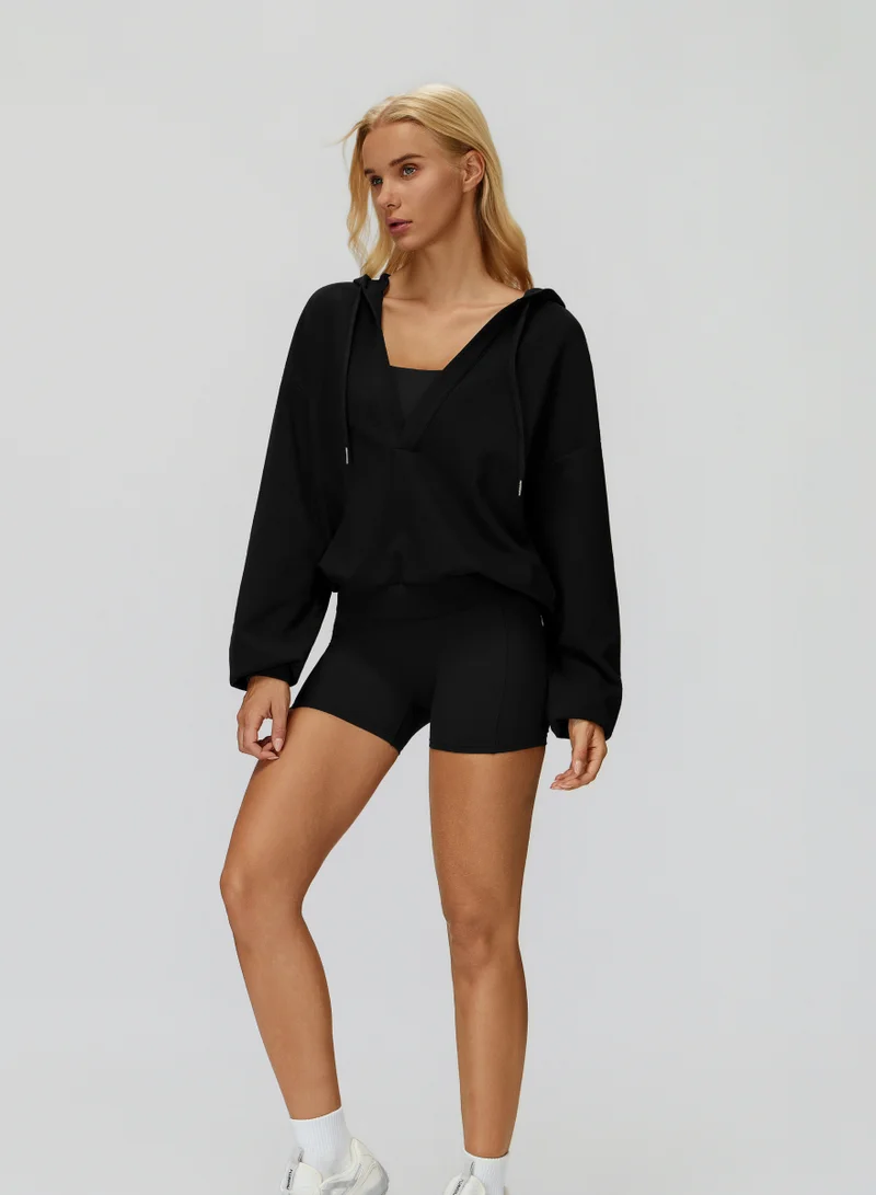 KAWN.YOGA Licorice Black High Waist Scrunch Shorts for Women | Best Price UAE