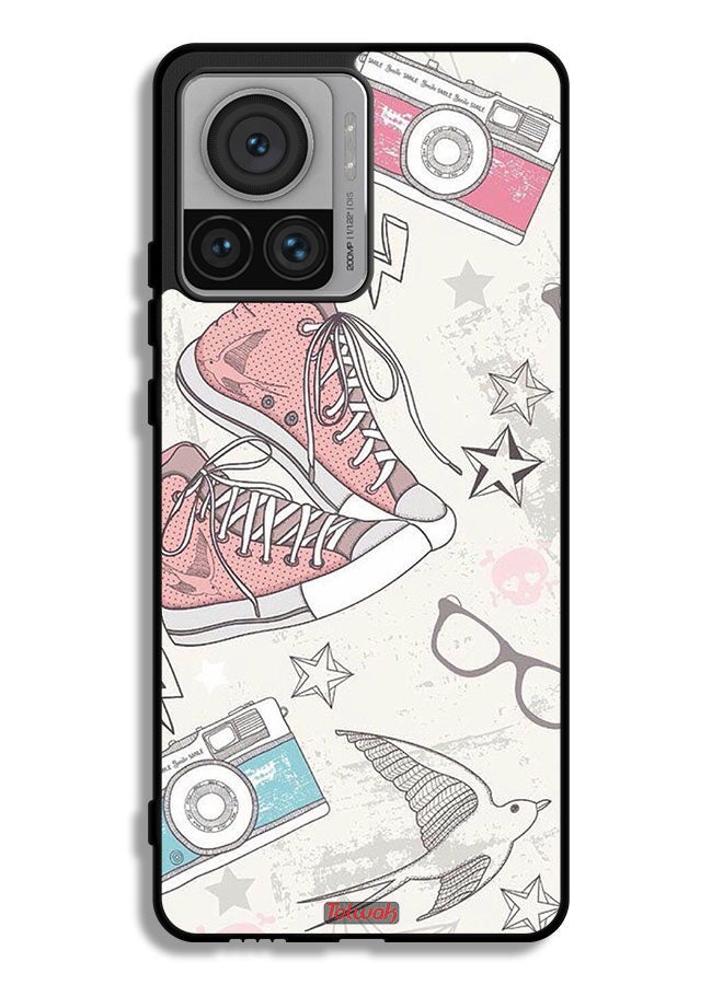 Tolwak Motorola Edge 30 Ultra Protective Case Cover Canva Shoes And Camera Art - Image 1