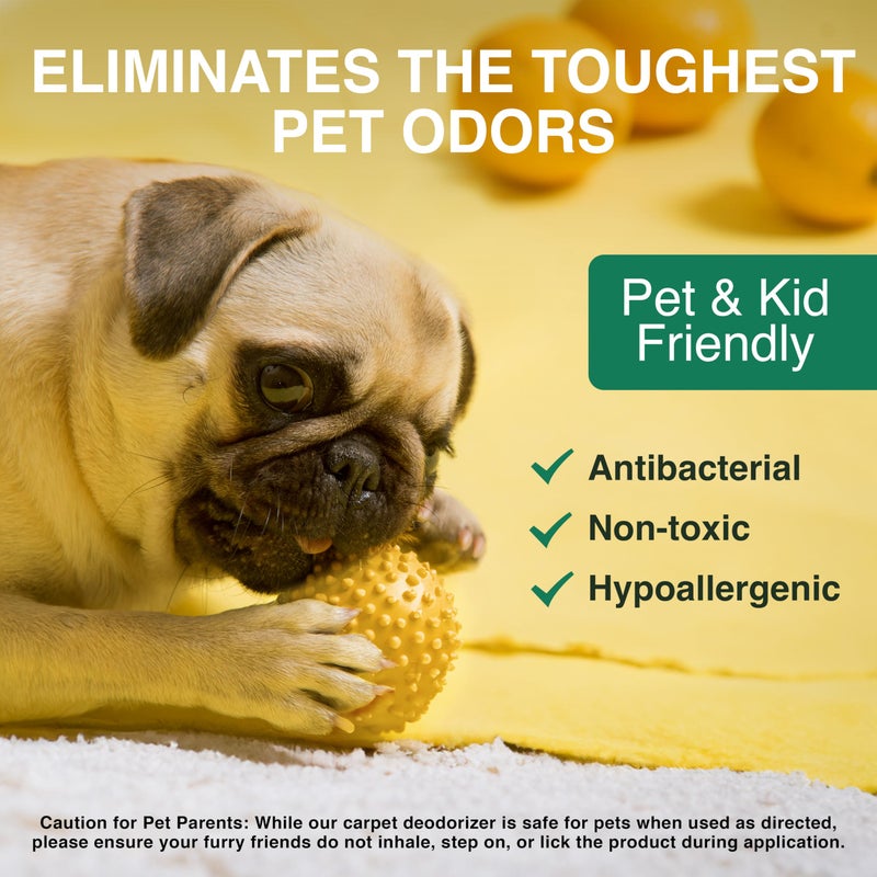 Good Natured Brand Good Natured Brand | Carpet Freshener & Deodorizer Powder | 31 oz Pet Odor Eliminator for Strong Odor & Pet Urine | Fresh Natural Lemon & Eucalyptus Scent | Safe for Homes with Pets  - Image 3