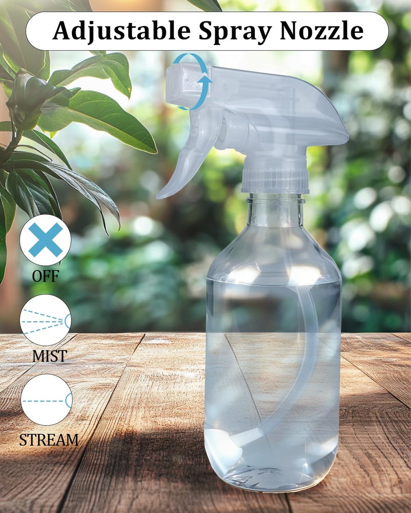 TERESRY 2 Pack 360Â° Spray Bottles, 10 oz Plastic Small Containers with Adjustable Spray Nozzles, Spray Bottles for Hair, Cleaning Solutions, BBQ and Plants Clear - Image 4