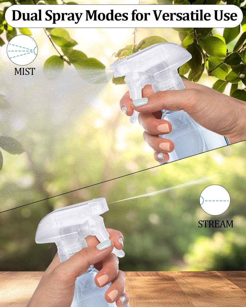 TERESRY 2 Pack 360Â° Spray Bottles, 10 oz Plastic Small Containers with Adjustable Spray Nozzles, Spray Bottles for Hair, Cleaning Solutions, BBQ and Plants Clear - Image 5