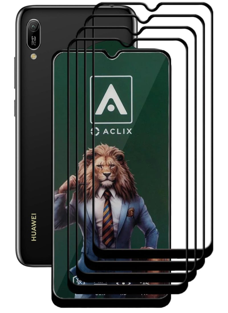 ACLIX 4 Pieces Antistatic ESD Dustproof Premium Quality High Definition Tempered Glass Screen Protector Designed For Huawei Y6 (2019) - Image 1