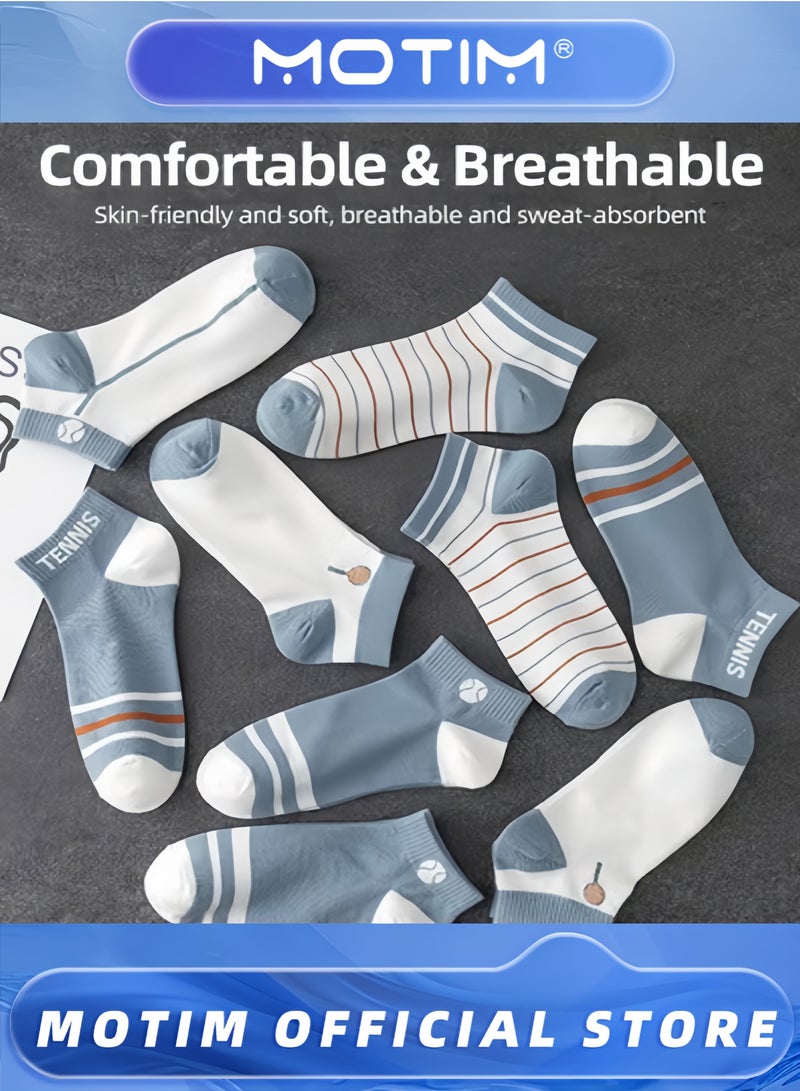 Motim 5 Pairs Men's Low Cut Socks Casual Multi Color & Free Size Athletic Ankle Socks cotton non-slip sock  - Image 4