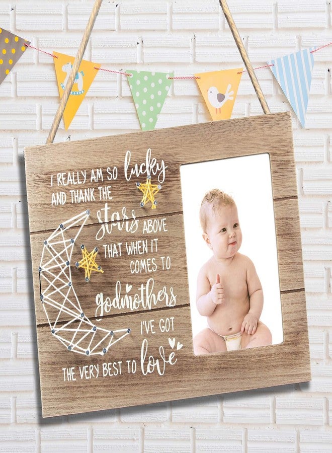 VILIGHT Gifts for Godmother from Godchild - Rustic Godmother Picture Frame from Godkids - 4x6 Inches Photo - Image 3