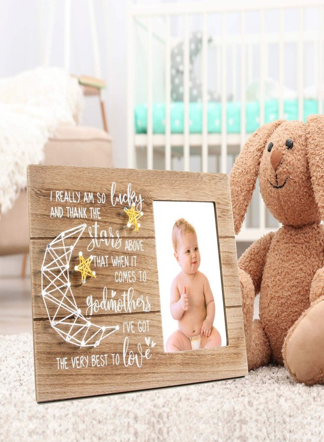 VILIGHT Gifts for Godmother from Godchild - Rustic Godmother Picture Frame from Godkids - 4x6 Inches Photo - Image 2