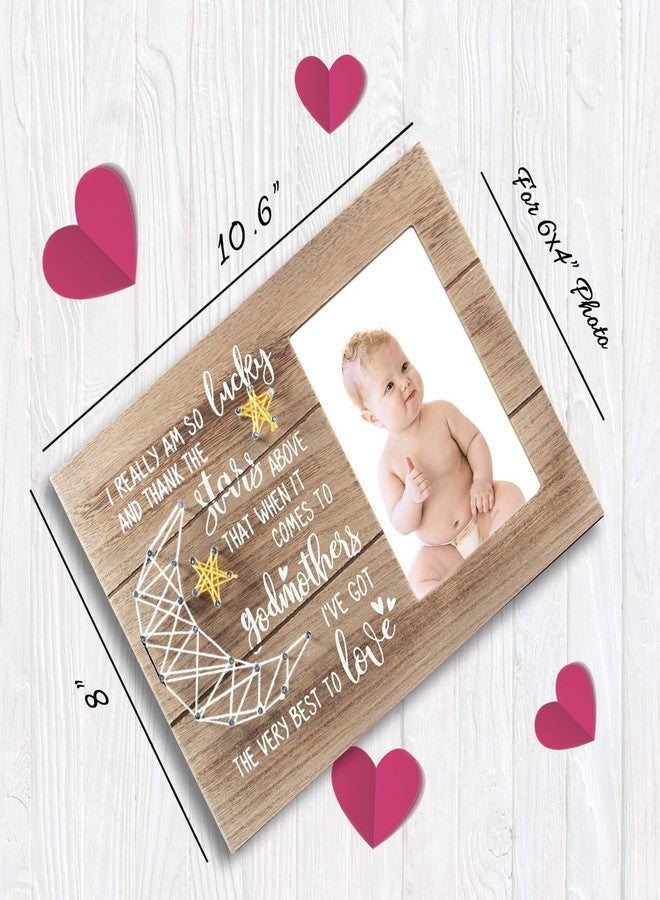 VILIGHT Gifts for Godmother from Godchild - Rustic Godmother Picture Frame from Godkids - 4x6 Inches Photo - Image 5