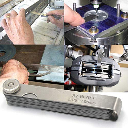 Handook Stainless Steel Feeler Gauge Universal Standard SAE and Metric Offset Valve Thickness Gauge 32-Piece Blade Tool for Measuring Gap Width/Thickness - Image 3