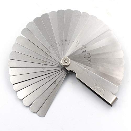 Handook Stainless Steel Feeler Gauge Universal Standard SAE and Metric Offset Valve Thickness Gauge 32-Piece Blade Tool for Measuring Gap Width/Thickness - Image 1